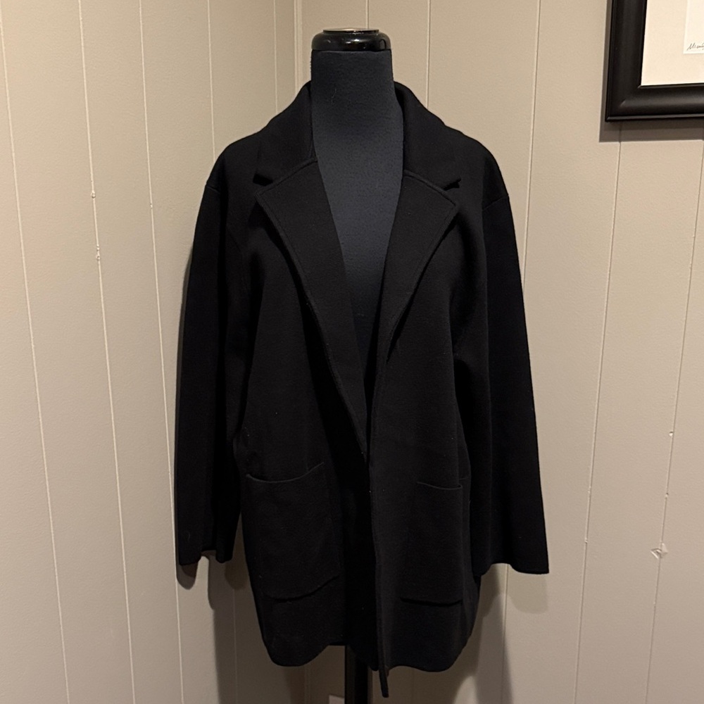 B23 J. Crew Women's XL Black Cardigan Blazer Sweater Casual